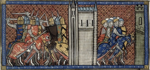 Image showing Battle of Roche-aux-Moins, from BL Royal MS 16 G VI f.385