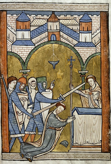 The murder of Thomas Becket, BL Harley 5102 f.32