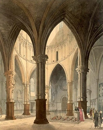 Interior of Temple Church, 19th century