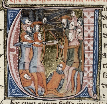 Bellum (war), depicted in BL Royal MS 6 E VI f.183v