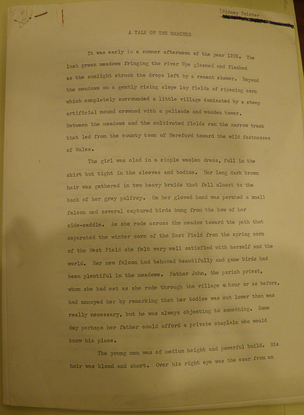 The opening page of Painter's short story